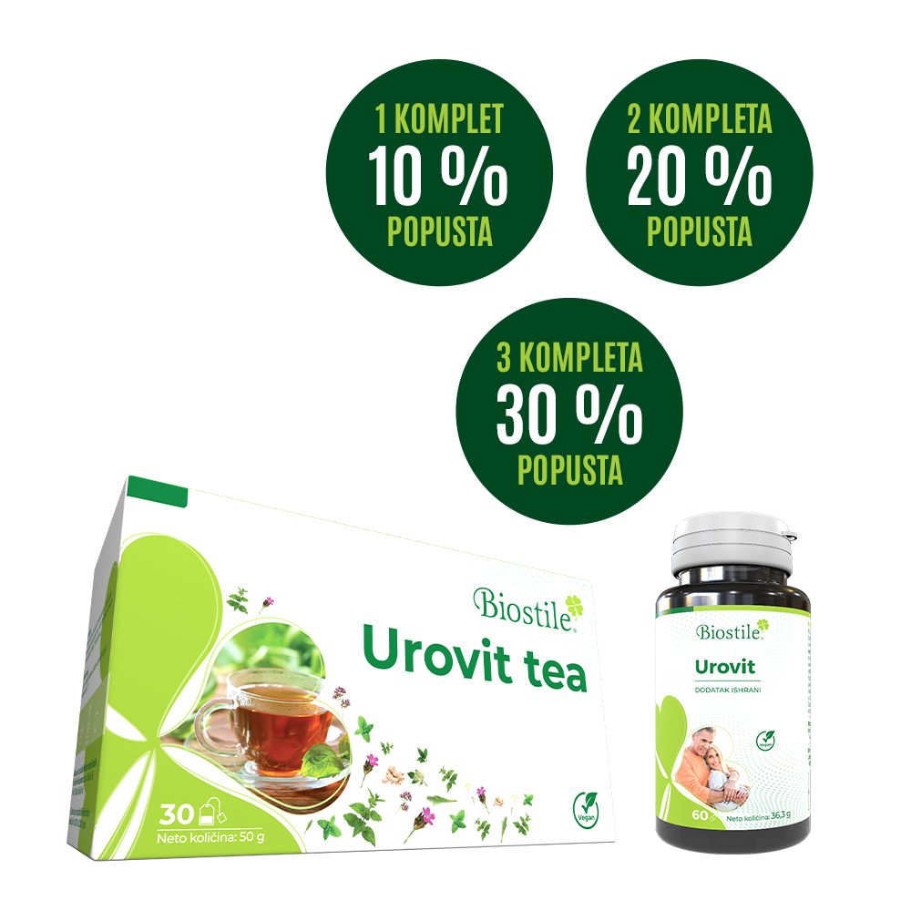 LIVER PROTECT - DUPLA FORMULA ZA DUPLI EFEKAT 11 UROVIT KOMPLET KAPSULE + ČAJ
